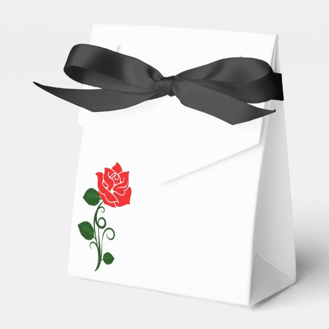 Red Rose Party Favour Bag Favour Box (Front Side)