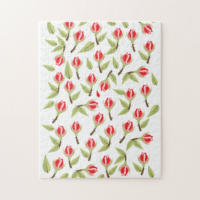 Red Rose Pattern Jigsaw Puzzle (Vertical)