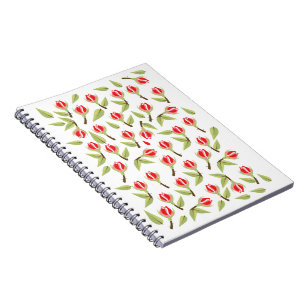 Red Rose Pattern Notebook