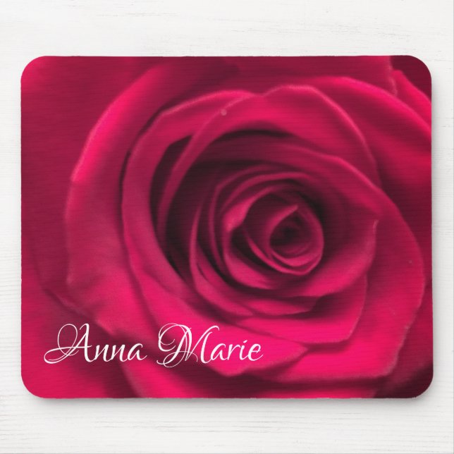 Red Rose Personalised Mouse Pad (Front)