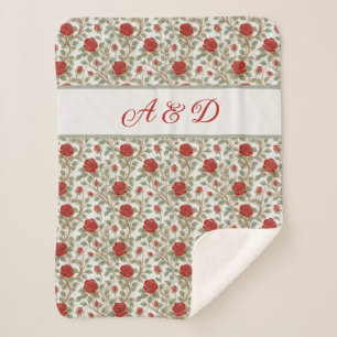  Red Rose Personalised Sherpa Blanket