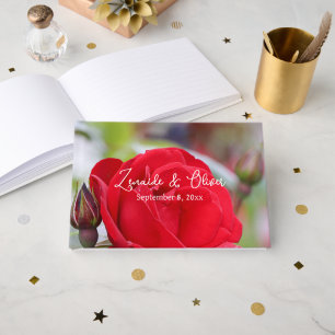 Red Rose Personalised Wedding / Event Guest Book