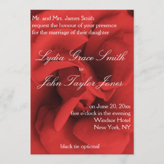 Red Rose Petals Elegant Wedding Invitations