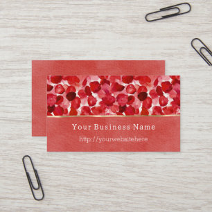 Red Rose Petals Floral Business name website Card