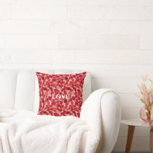 Red Rose Petals Floral Cushion
