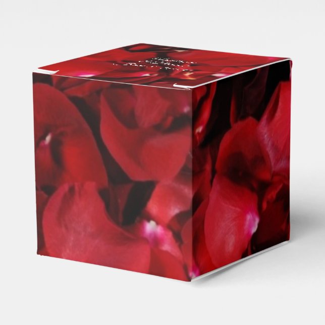 red rose petals horizontal favour box (Front Side)