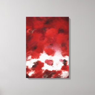 Red Rose Petals Painting Art 2 - Wrapped Canvas
