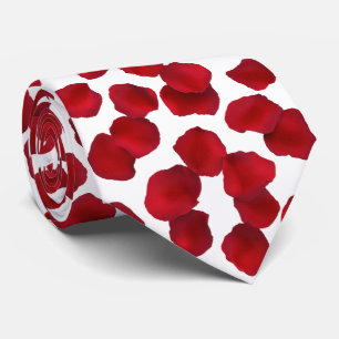 Red Rose Petals Pattern Tie