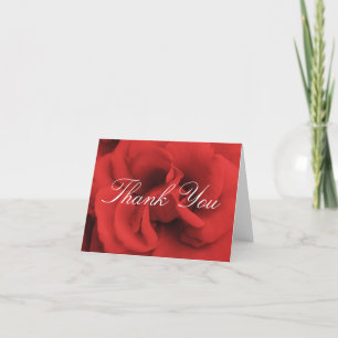 Red Rose Petals Thank You Card