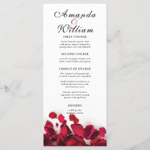 Red Rose Petals Wedding Menu