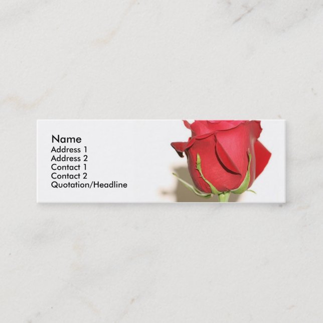 Red Rose Photo Wedding Favour Tag Customisable (Front)