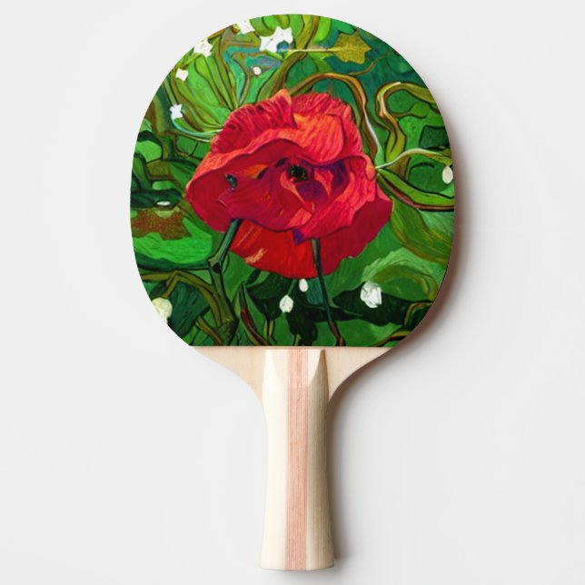 RED ROSE  PING PONG PADDLE (Front)