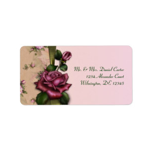 Red Rose Pink Address Labels