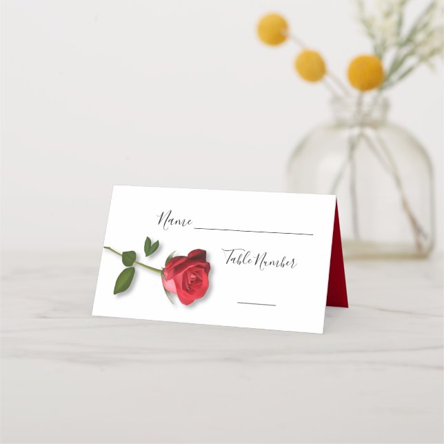 Red Rose Place Card (Front)