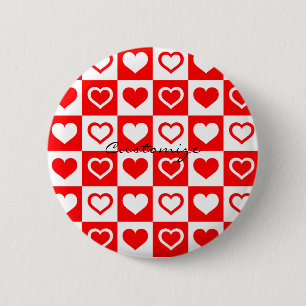 Red Rose Plaid Pattern Thunder_Cove 6 Cm Round Badge