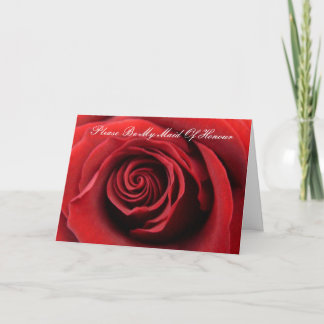Red Rose, Please Be My Maid Of Honor Invitation