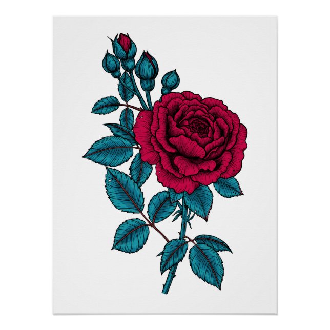 Red rose poster (Front)