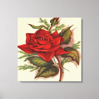 Red Rose Premium Wrapped Canvas (Gloss)