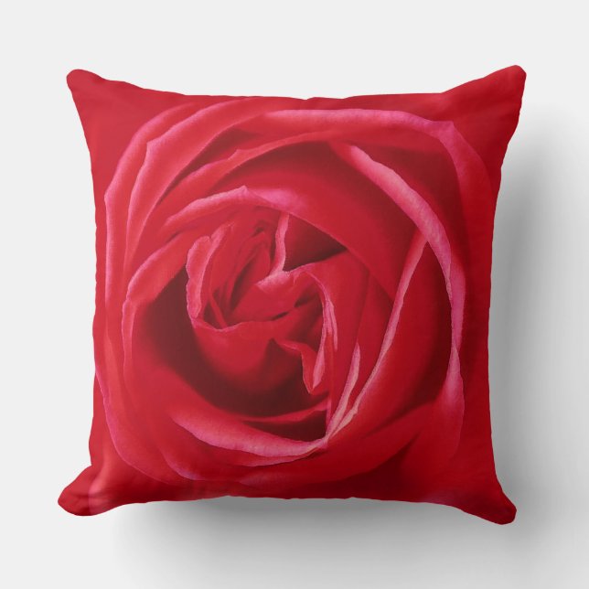 Red rose print cushion (Front)
