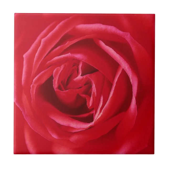 Red rose print tile (Front)