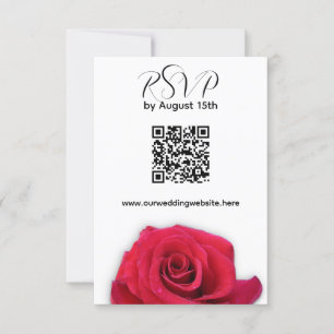 Red Rose QR code Wedding Response Card