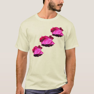 Red Rose Raindrops Flower  T-Shirt