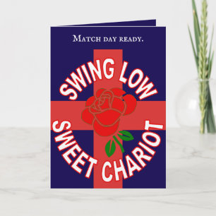 Red Rose Red Cross And Sweet Chariot Motif Card