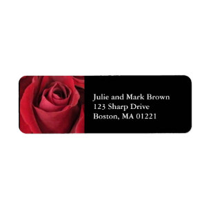 Red Rose Return Address Label