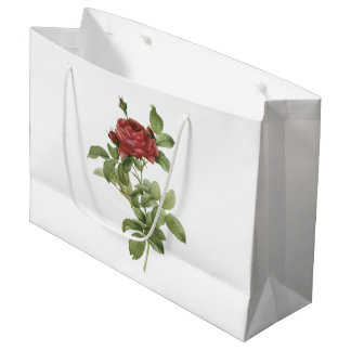 red rose(Rosa gallica pontiana) by Redouté Large Gift Bag