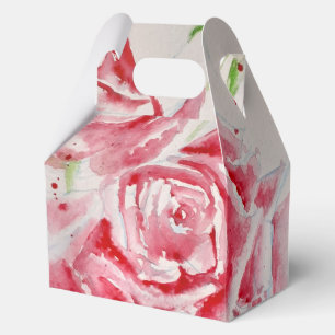 Red Rose Roses Flower Pattern Paper Party Plate Favour Box