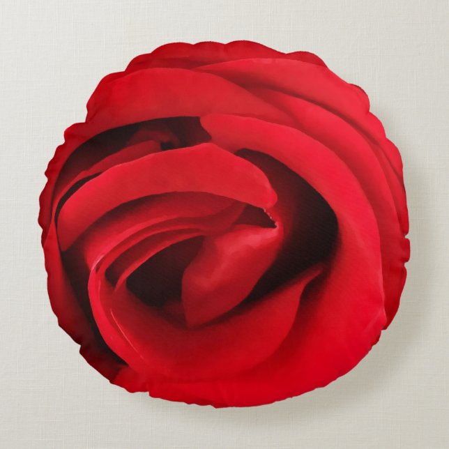 Red Rose Round Cushion (Front)