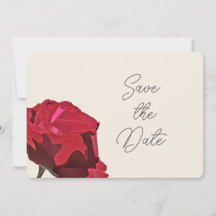 Red Rose Save the date Card