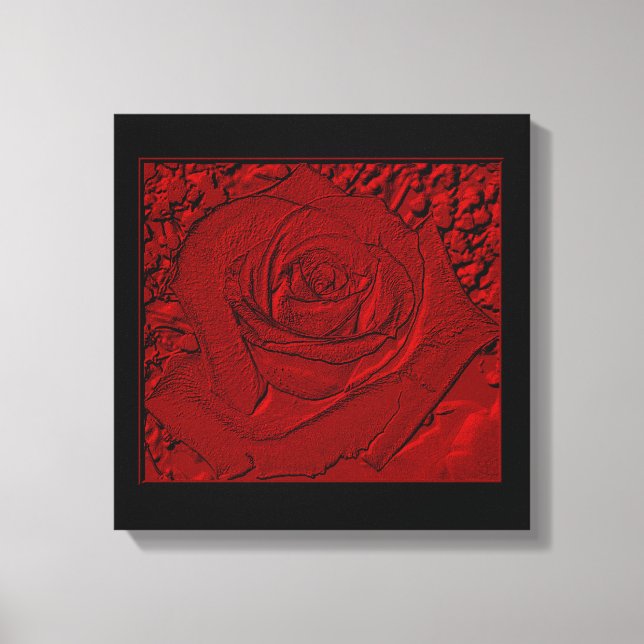 Red Rose "Sculpture" Wrapped Canvas Print (Front)