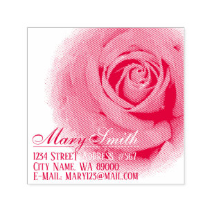 Red Rose Self-inking Stamp