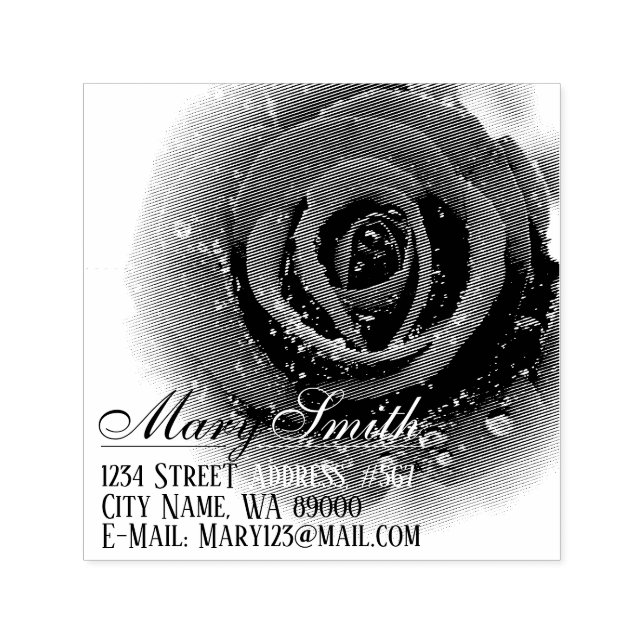 Red Rose Self-Inking Stamp (Design)