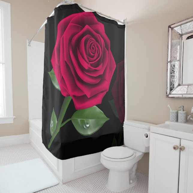 Red Rose Shower Curtain (In Situ)