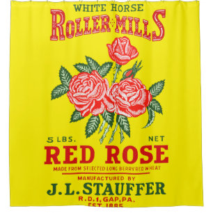 RED ROSE SHOWER CURTAIN