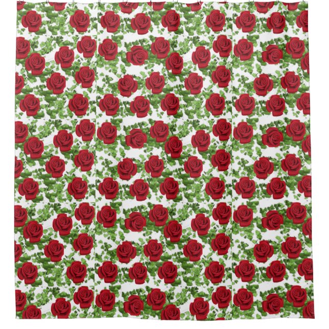 Red Rose Shower Curtain (Front)