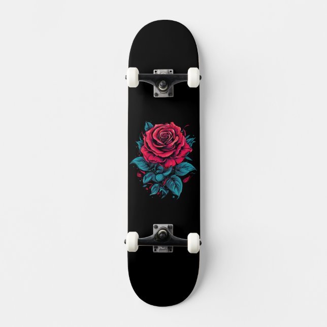 Red Rose Skateboard (Front)