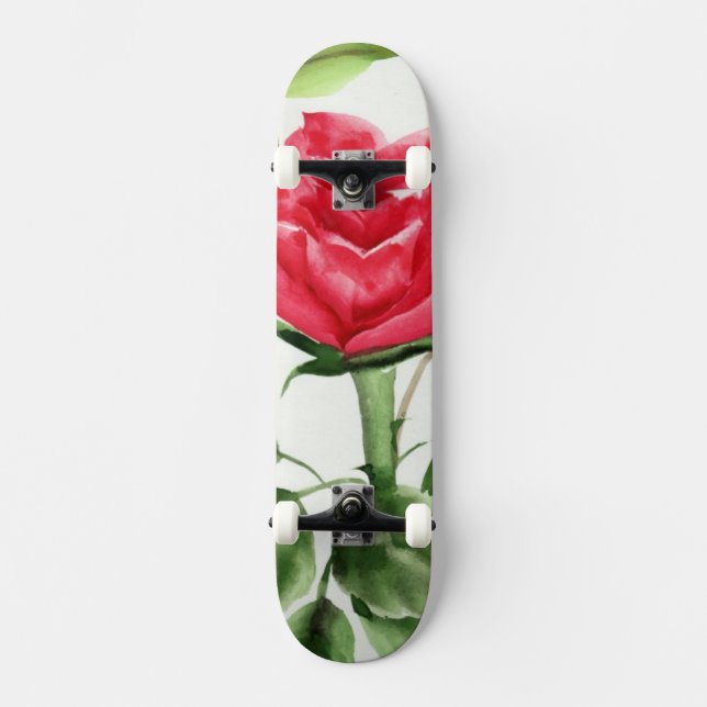 Red Rose Skateboard (Front)