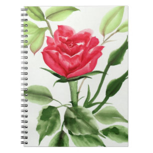 Red Rose Spiral Notebook