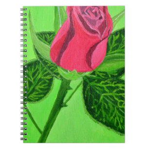 Red Rose Spiral Notebook