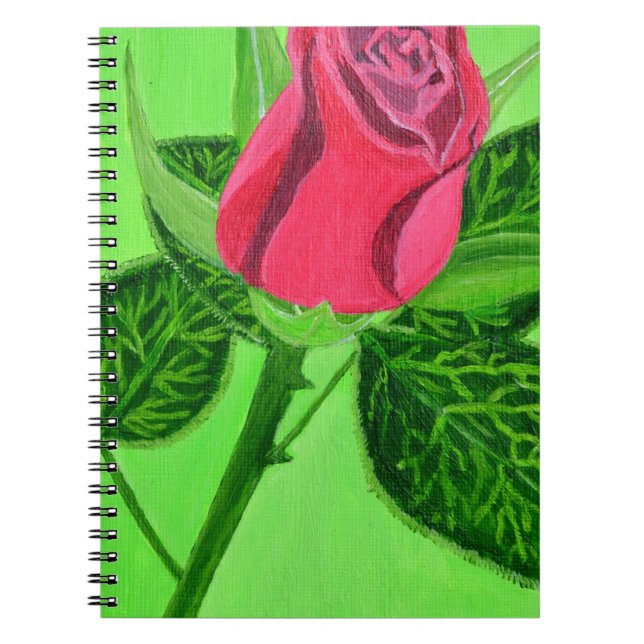 Red Rose Spiral Notebook (Front)
