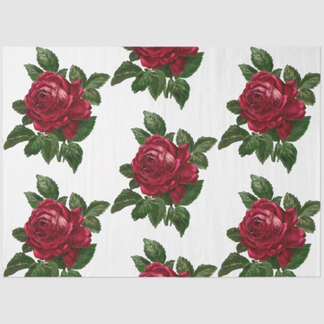 Red Rose Steampunk Series Design 10 Tissue Paper (Front)