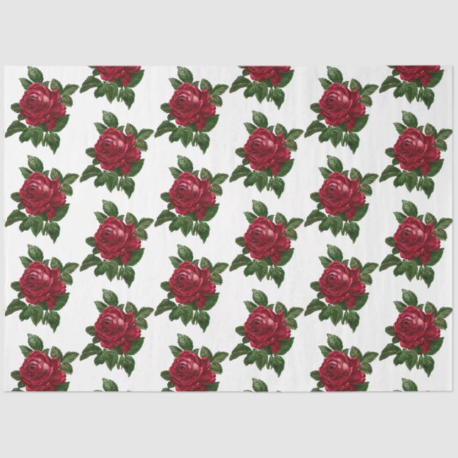 Red Rose Steampunk Series Design 11 Tissue Paper (Front)