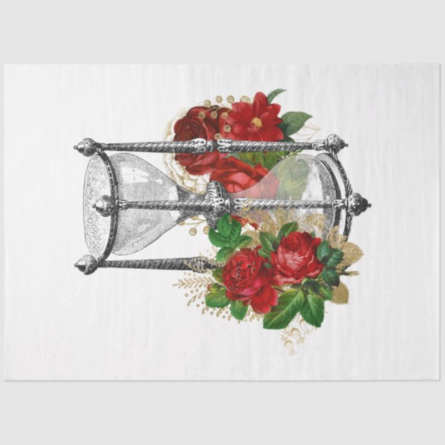 Red Rose Steampunk Series Design 13 Tissue Paper (Front)