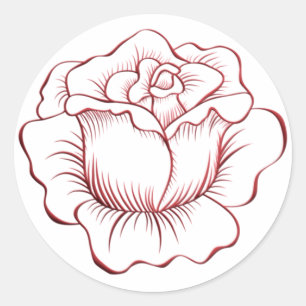 Red Rose Sticker and Envelope Seal