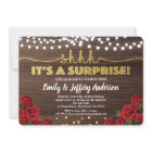 Red rose surprise engagement party invitation