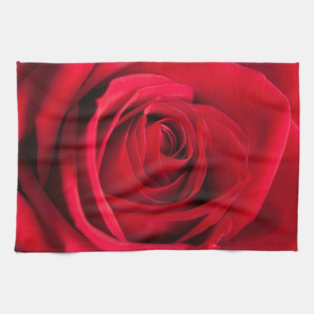 Red Rose Tea Towel (Horizontal)