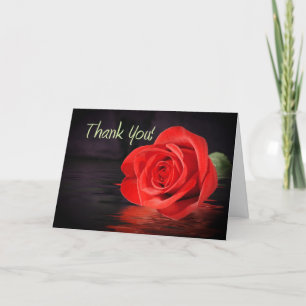 Red Rose Thank You Card